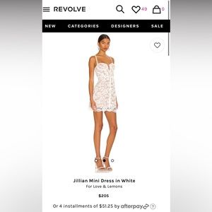 For Love and Lemons Jillian Mini Dress in White